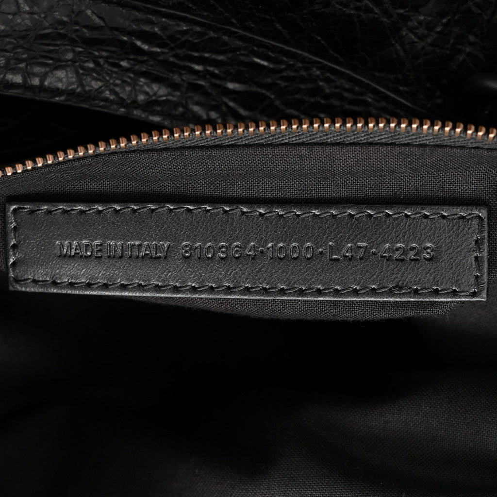Balenciaga Arena Lambskin Brass Hardware Le City Travel Bag Black