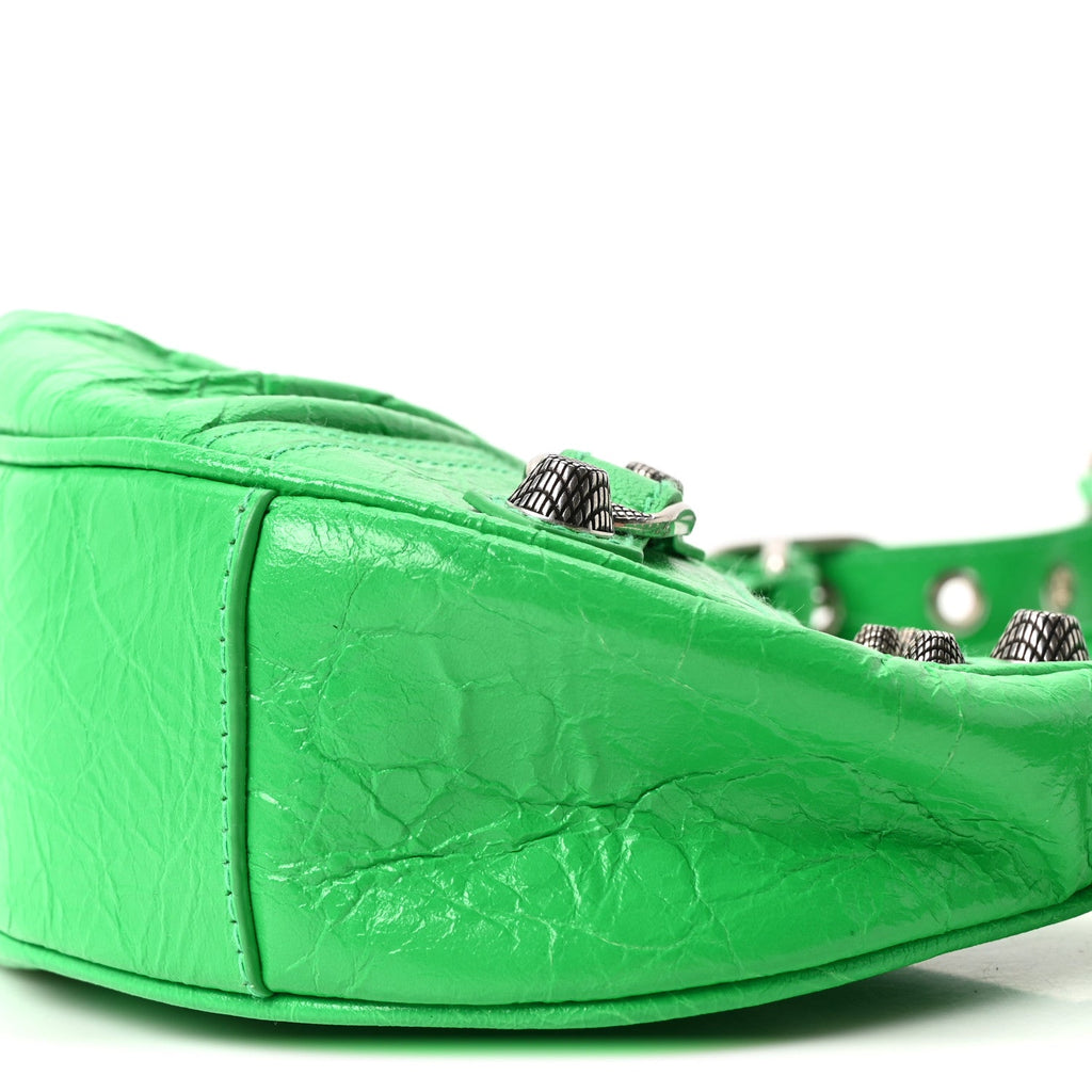 Balenciaga Agneau Arena Le Cagole Shoulder Bag XS Vivid Green