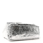 Balenciaga Metallized Arena Calfskin Medium Monaco Chain Shoulder Bag Silver