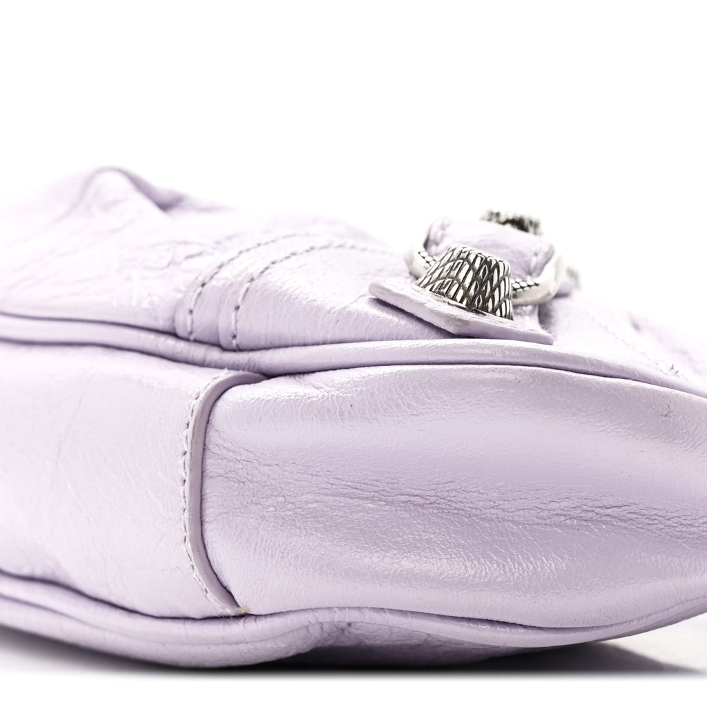 Balenciaga Agneau Arena Le Cagole Mini Purse With Chain Lilac