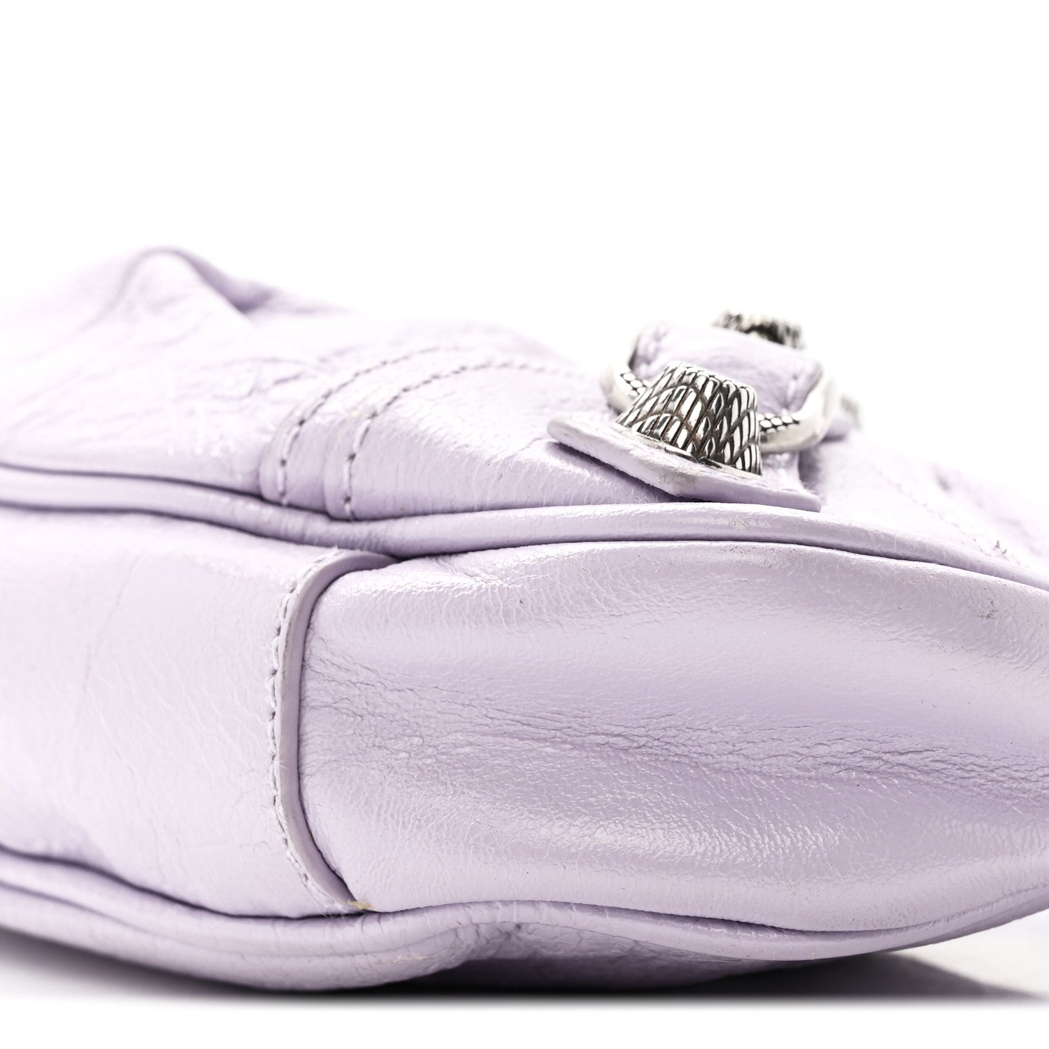 Balenciaga Agneau Arena Le Cagole Mini Purse With Chain Lilac
