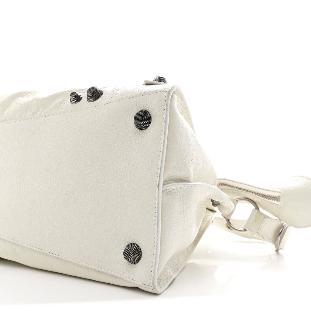Balenciaga Agneau Arena Neo Cagole City Handbag Optic White