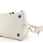 Balenciaga Agneau Arena Neo Cagole City Handbag Optic White
