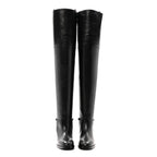 Gucci Calfskin Slim Horsebit Over The Knee High Boots 37 Black