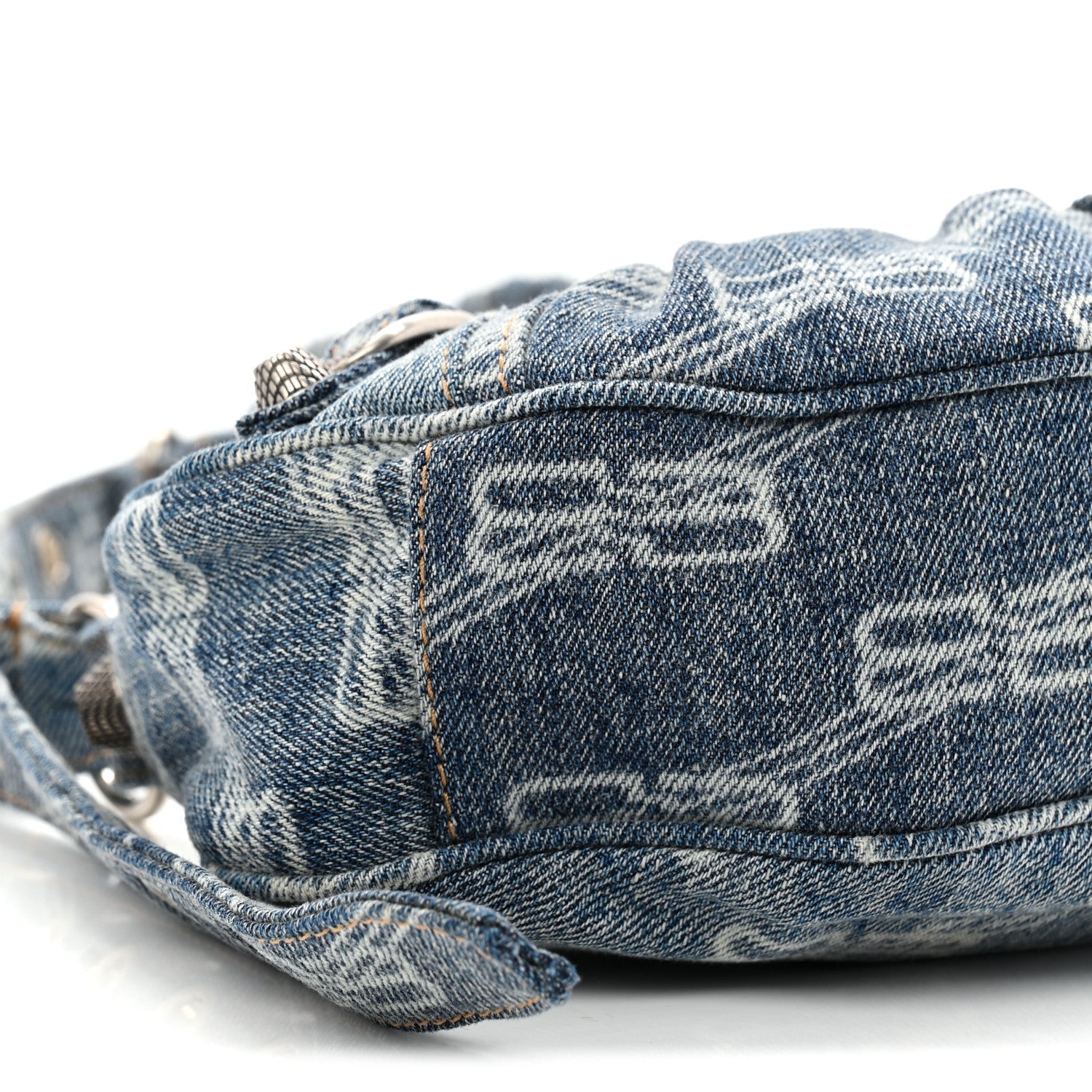 Balenciaga Denim BB Monogram Le Cagole Shoulder Bag XS Blue