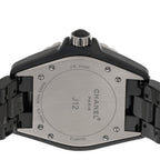 Chanel Stainless Steel Ceramic Diamond 38mm J12 Quartz Watch Black