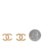 Chanel Crystal CC Logo Earrings Gold