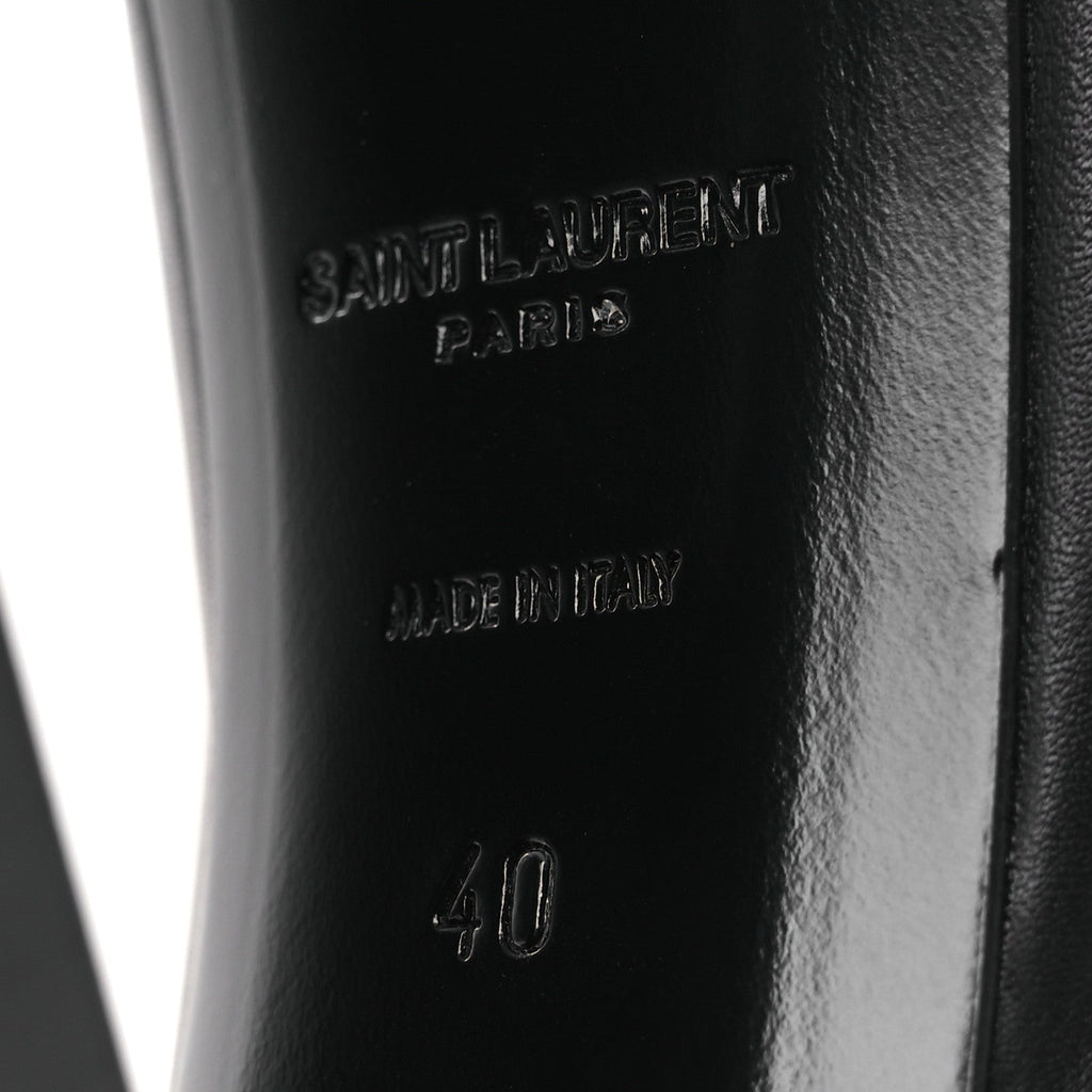 Saint Laurent Calfskin Mina Lace Up Platform Boots 40 Black
