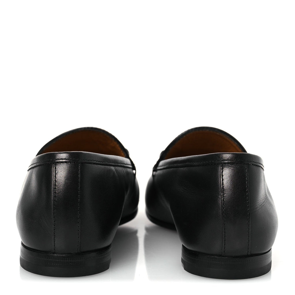 Gucci Calfskin Womens Jordaan Loafers 35.5 Black