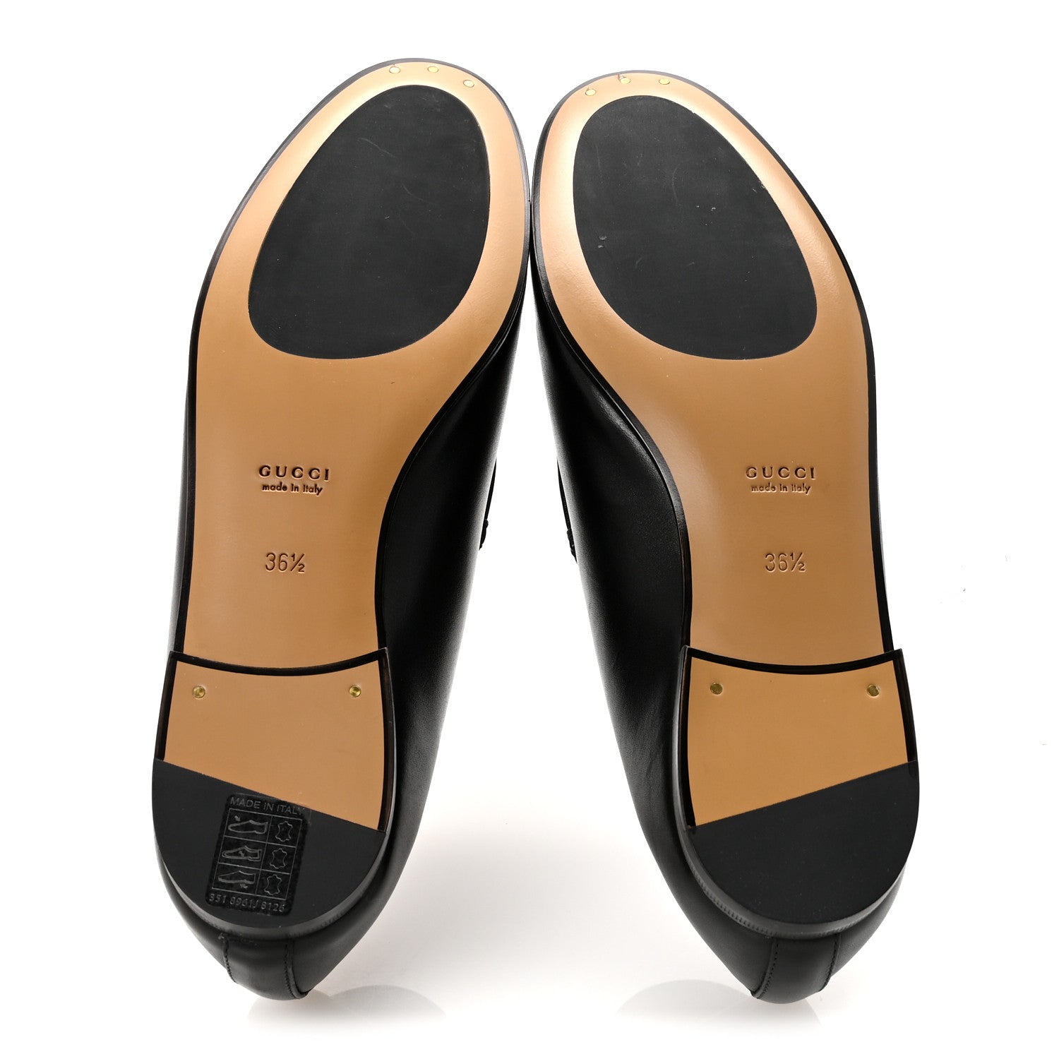 Gucci Calfskin Womens Jordaan Loafers 36.5 Black