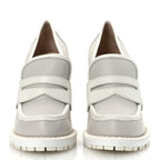 Bottega Veneta Calfskin Loafer Pumps 39.5 Mist Bianco