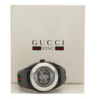 Gucci Stainless Steel Rubber 46mm Sync Web Quartz Watch Grey