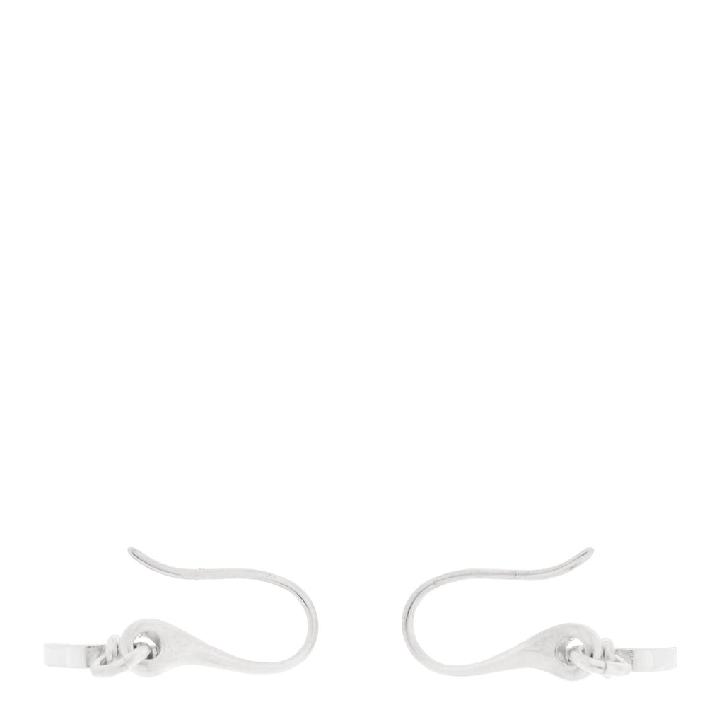 Gucci Sterling Silver Trademark Heart Drop Earrings