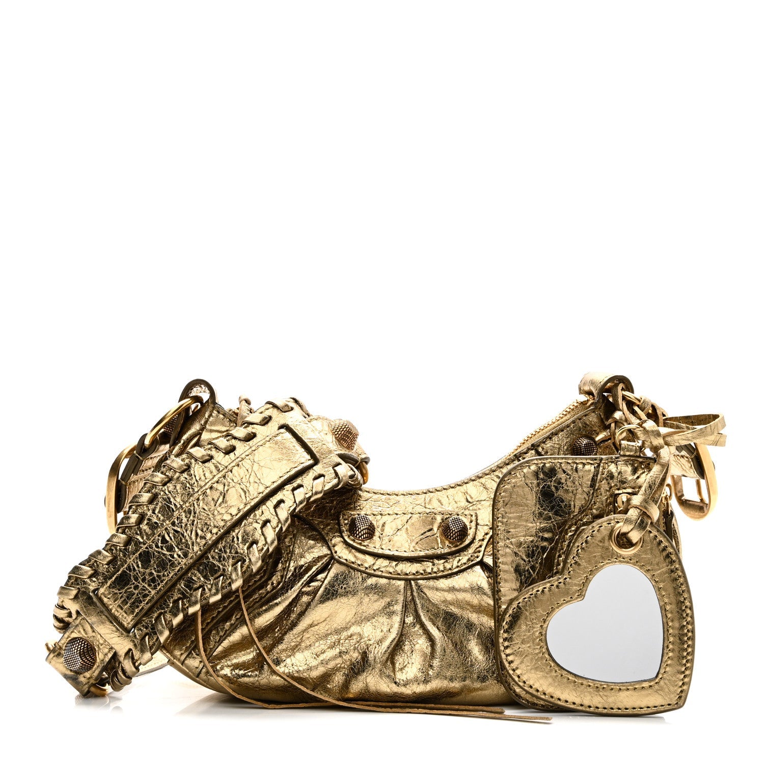 Balenciaga Metallic Agneau Arena Le Cagole Shoulder Bag XS Gold