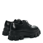 Prada Spazzolato Rois Monolith 55mm Derby Loafers 8 Black