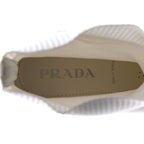 Prada Knit Rubber Triangle Logo Monolith 55mm Ankle Boots 38 Bianco