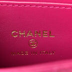 Chanel Shiny Aged Calfskin Quilted Mini Nano Kelly Shopper Dark Pink