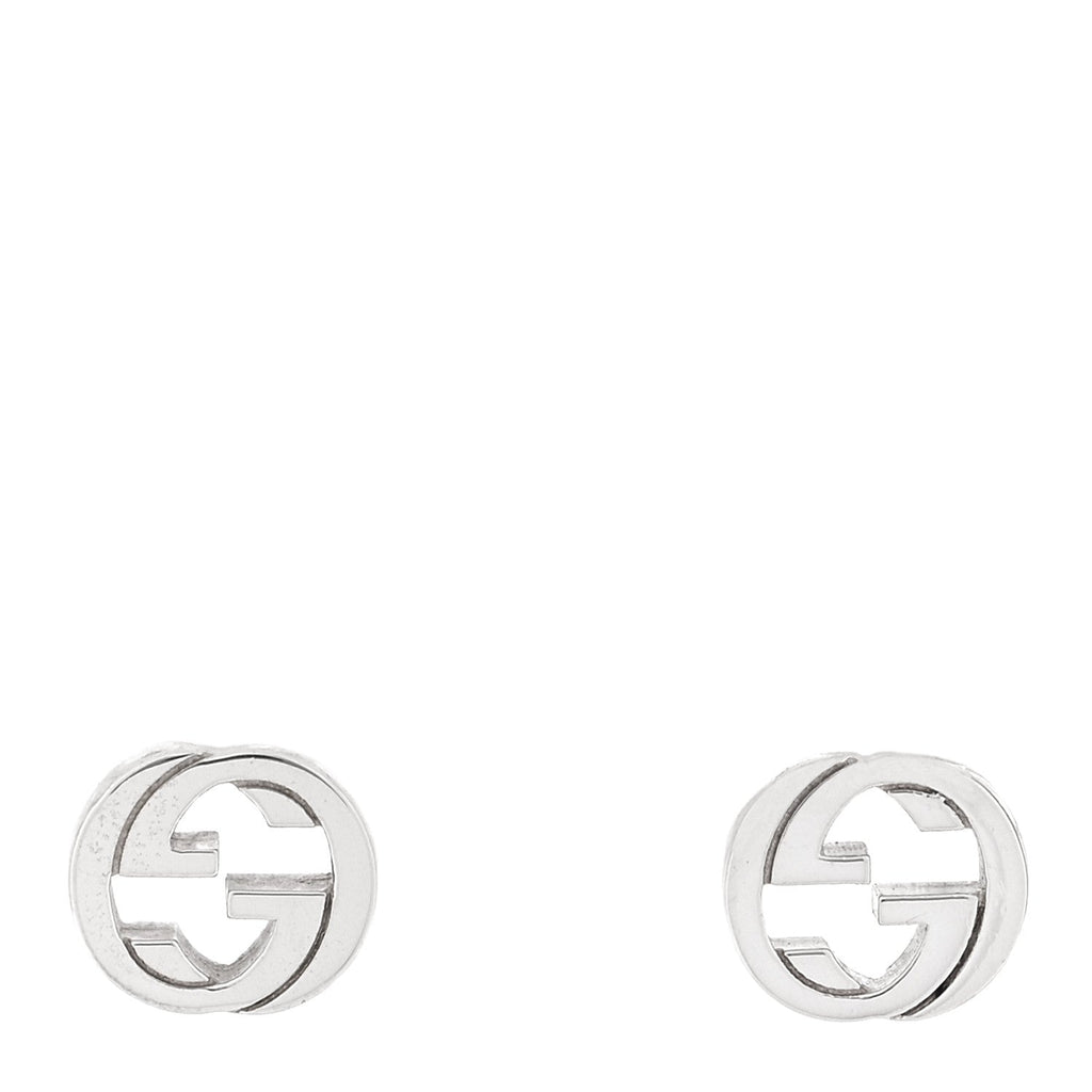 Gucci Sterling Silver Interlocking GG Stud Earrings