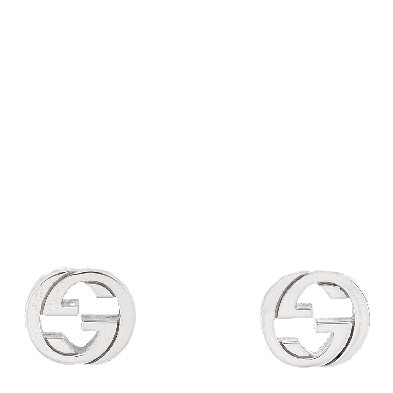 Gucci Sterling Silver Interlocking GG Stud Earrings