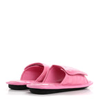 Balenciaga Calfskin Logo Crocodile Embossed Slides 40 Fuxia