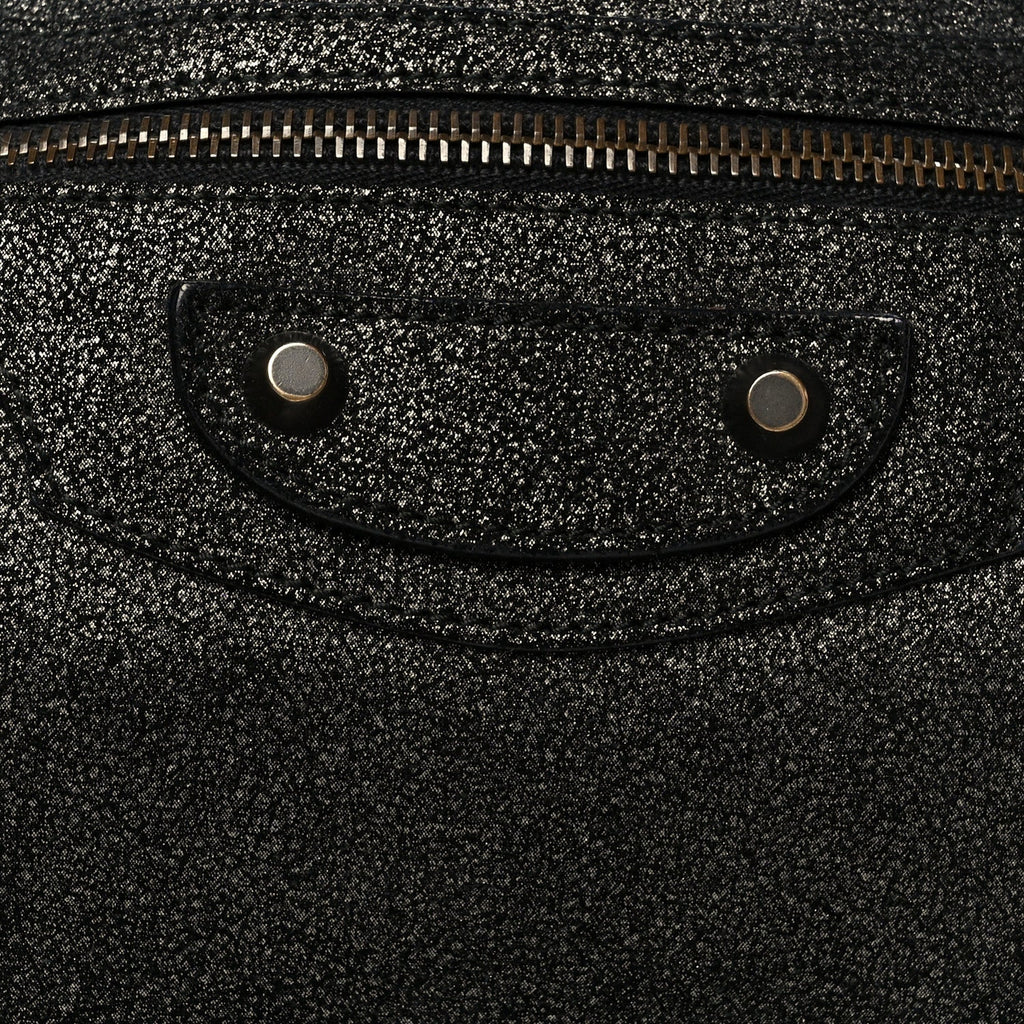 Balenciaga Metallic Craquele Calfskin Classic Hardware City Black