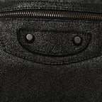 Balenciaga Metallic Craquele Calfskin Classic Hardware City Black