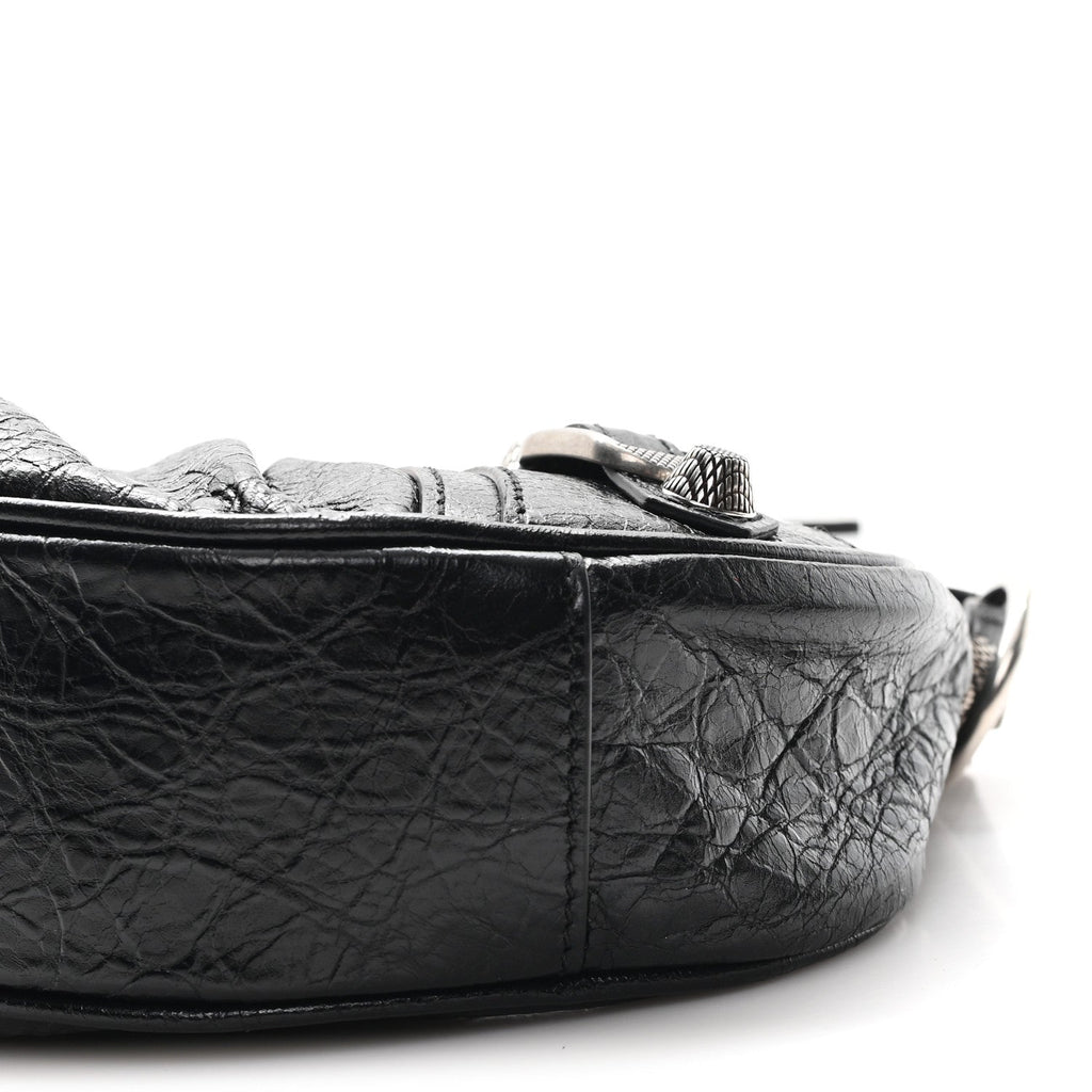 Balenciaga Agneau Arena Le Cagole Chain Shoulder Bag XS Black
