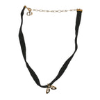 Christian Dior Velvet Ribbon Butterfly Choker Necklace Black