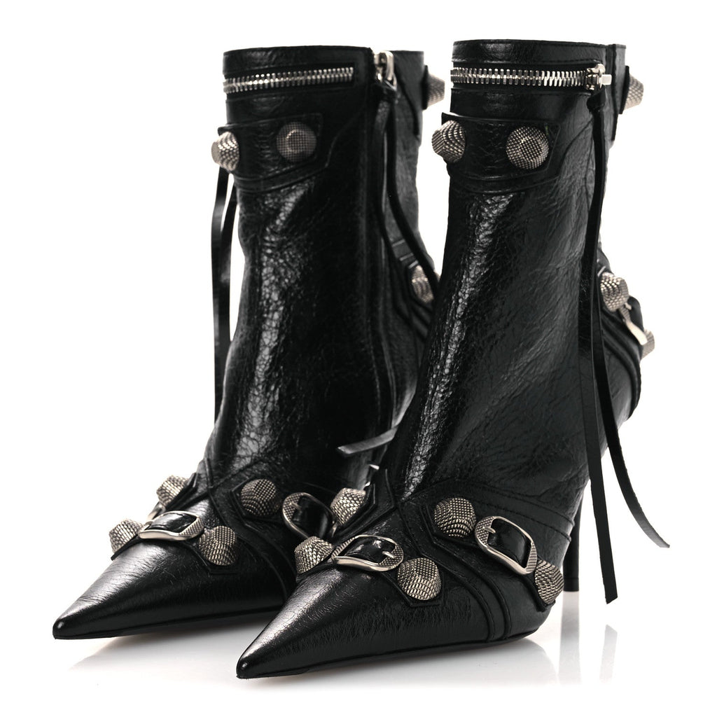 Balenciaga Agneau Arena Cagole 90mm Ankle Boots 36 Black
