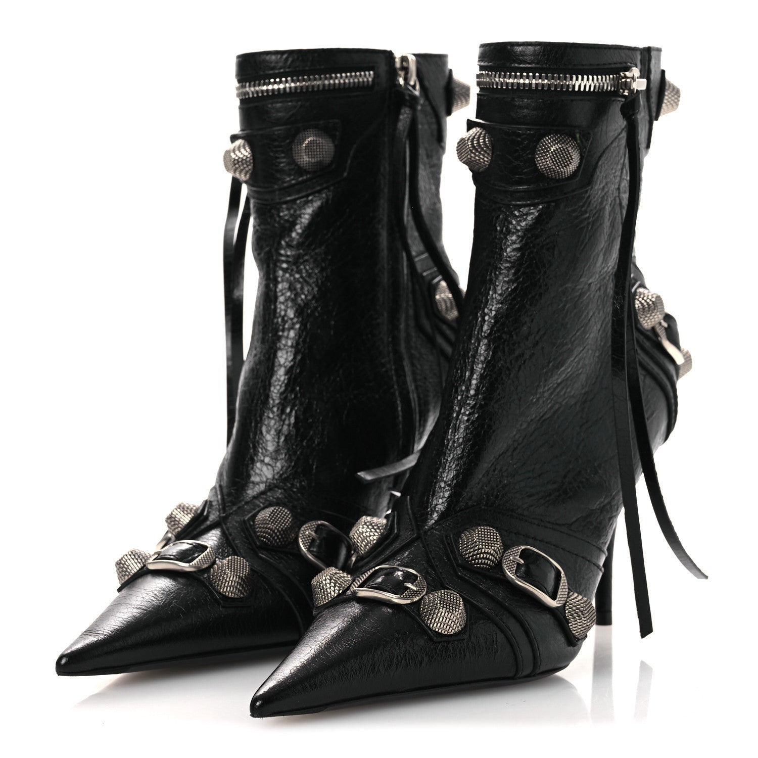 Balenciaga Agneau Arena Cagole 90mm Ankle Boots 36 Black