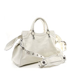 Balenciaga Agneau Arena Neo Cagole City Handbag Optic White