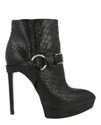 Saint Laurent Womens Janis Python Ankle Boots