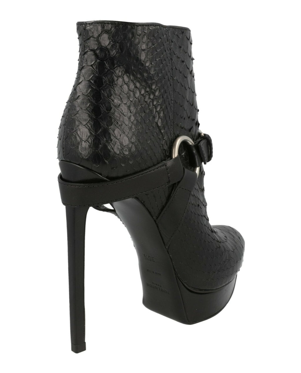 Saint Laurent Womens Janis Python Ankle Boots