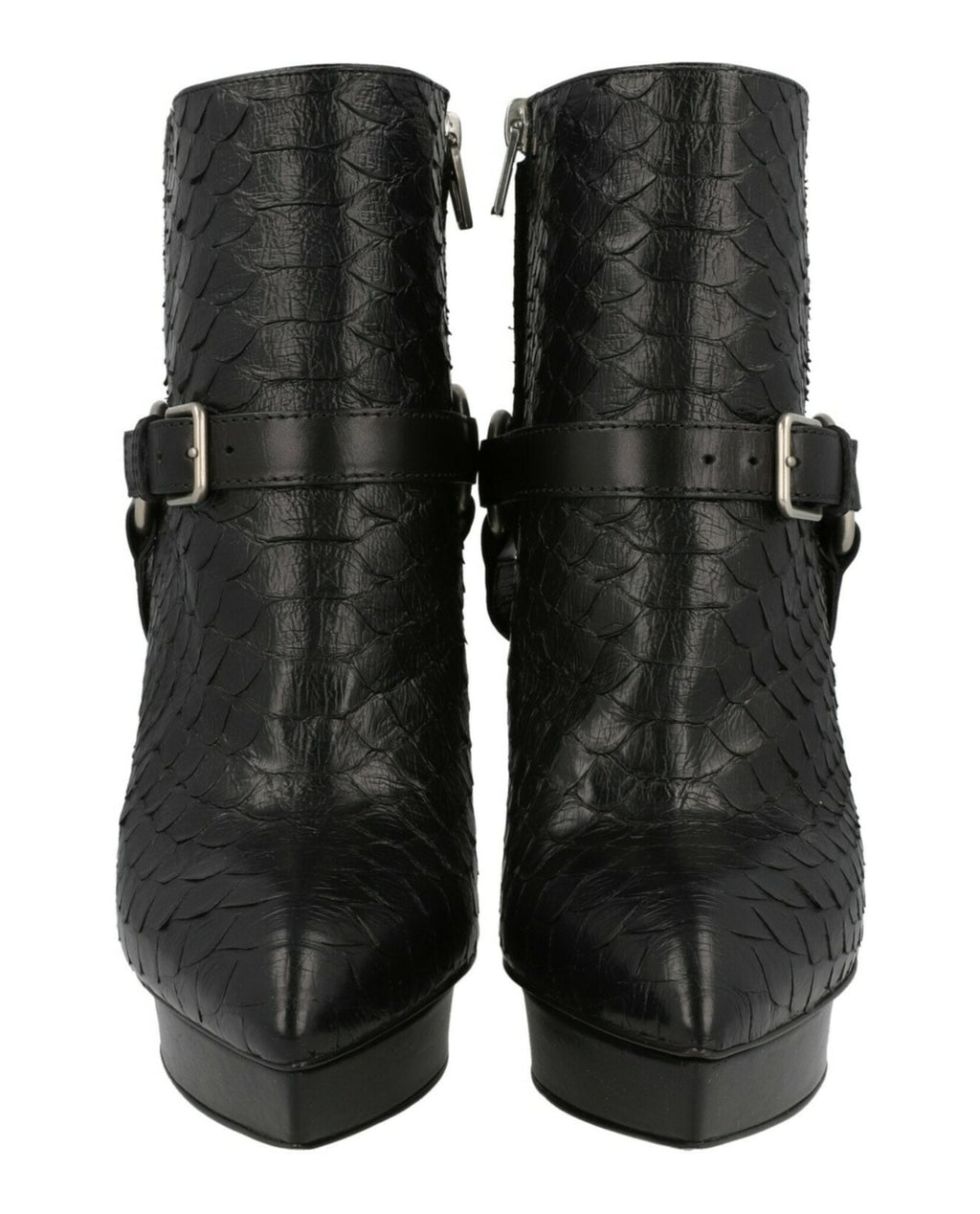 Saint Laurent Womens Janis Python Ankle Boots
