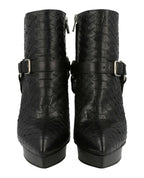 Saint Laurent Womens Janis Python Ankle Boots