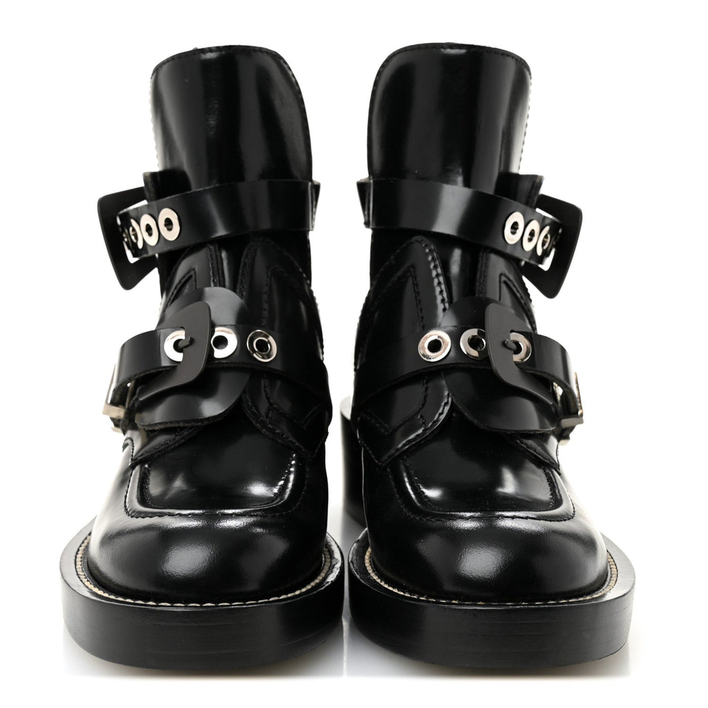 Balenciaga Brushed Calfskin Ceinture Ankle Boots 36.5 Black