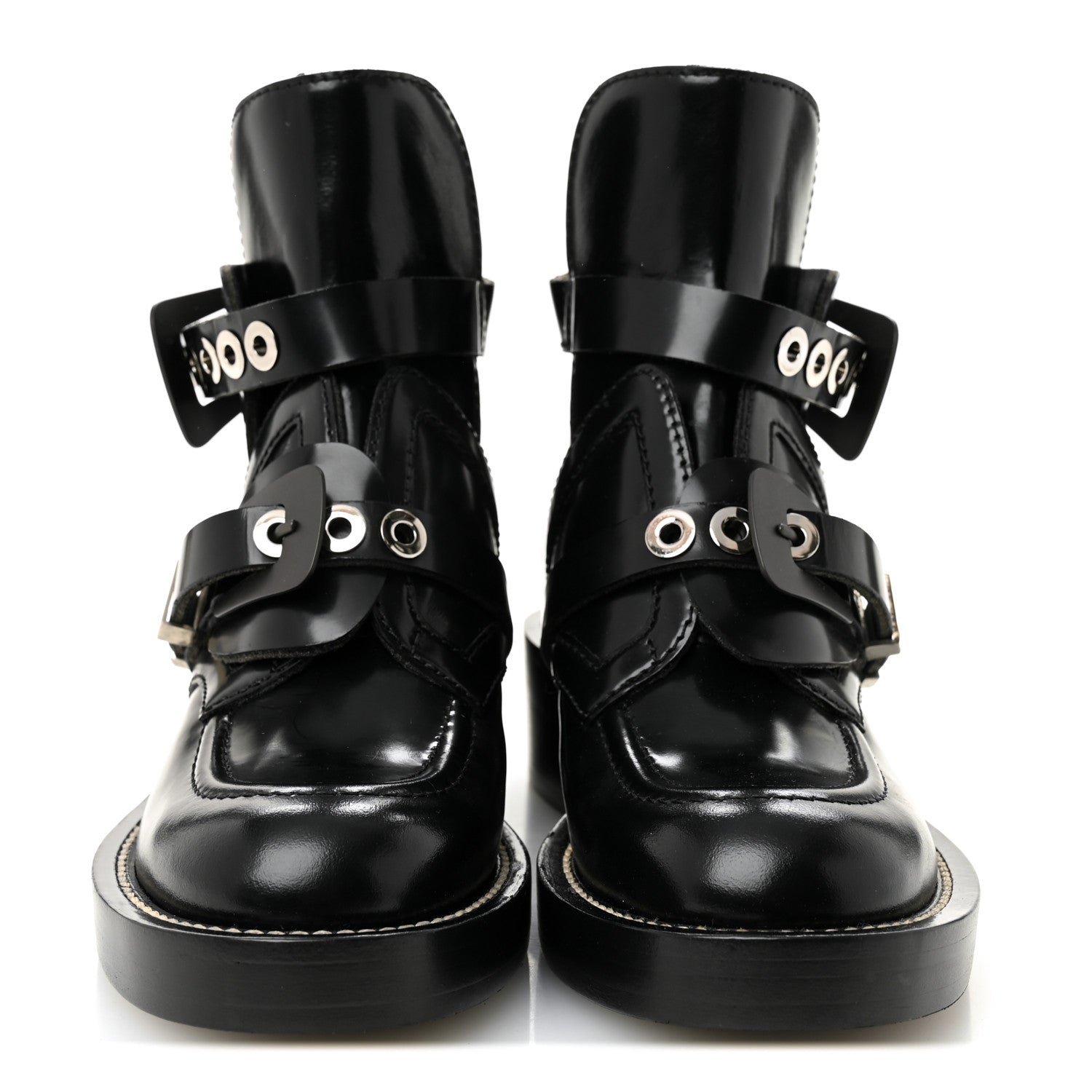 Balenciaga Brushed Calfskin Ceinture Ankle Boots 36.5 Black