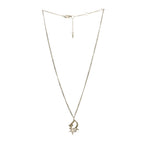 Christian Dior Crystal Logo Star Necklace Silver