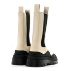 Bottega Veneta Calfskin The Tire Chelsea Boots 38 Sea Salt Black
