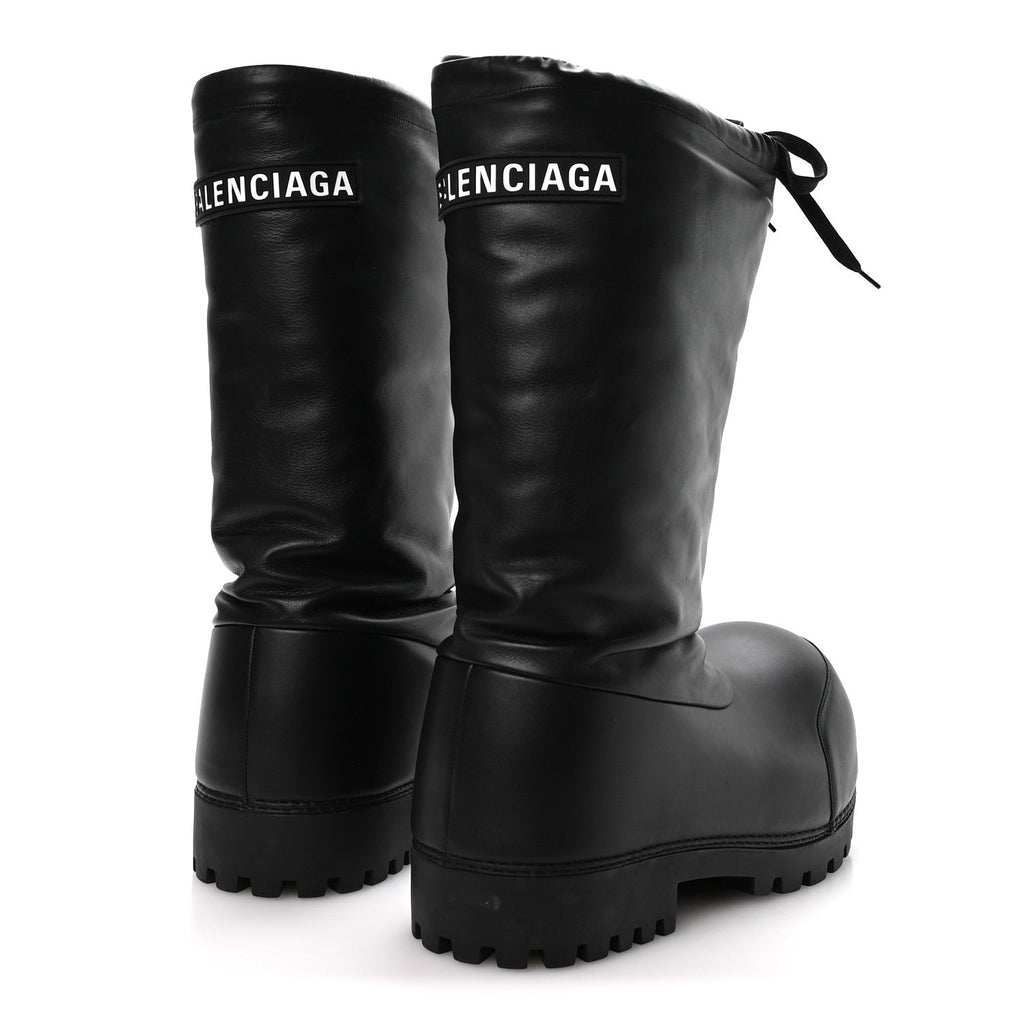 Balenciaga Shiny Super Soft Calfskin Mens Alaska High Boots 43-44 Black