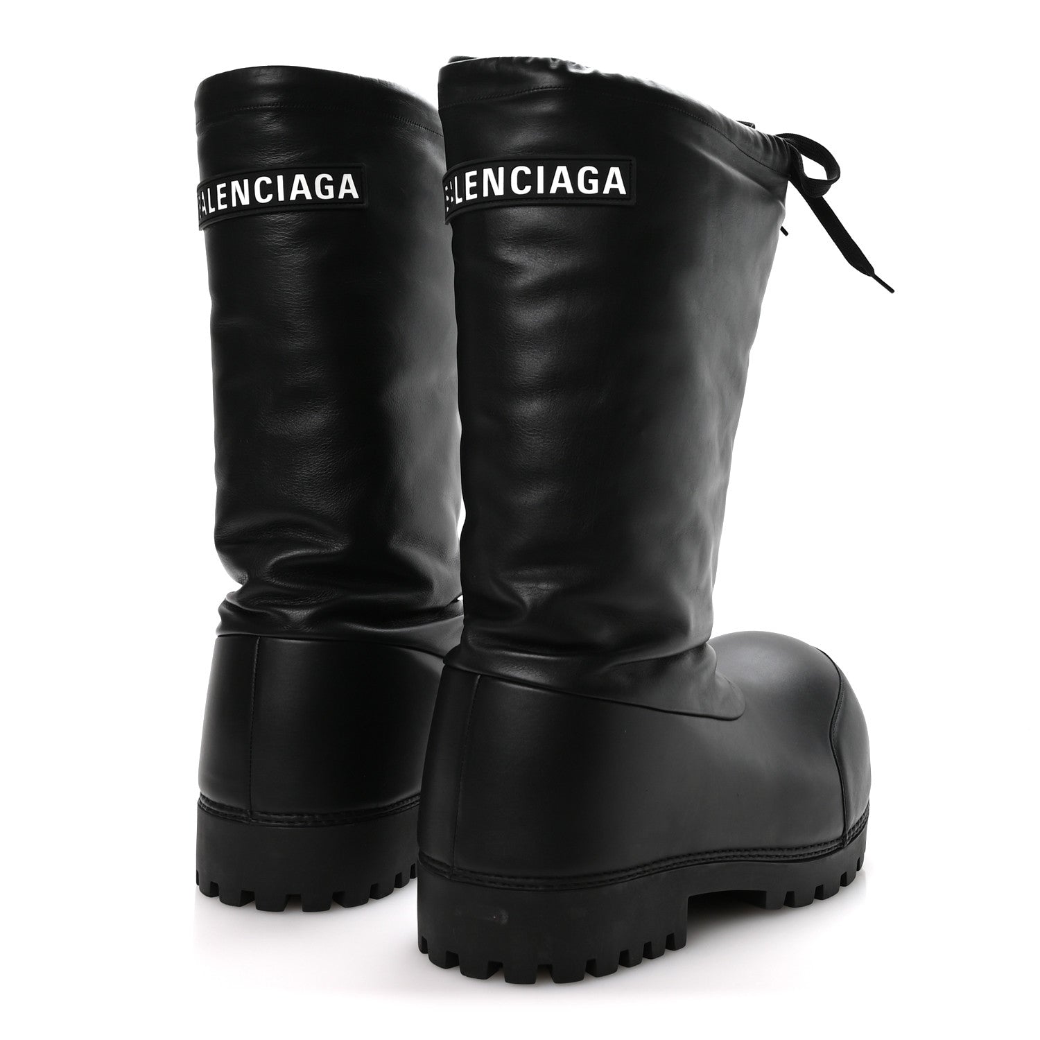 Balenciaga Shiny Super Soft Calfskin Mens Alaska High Boots 43-44 Black