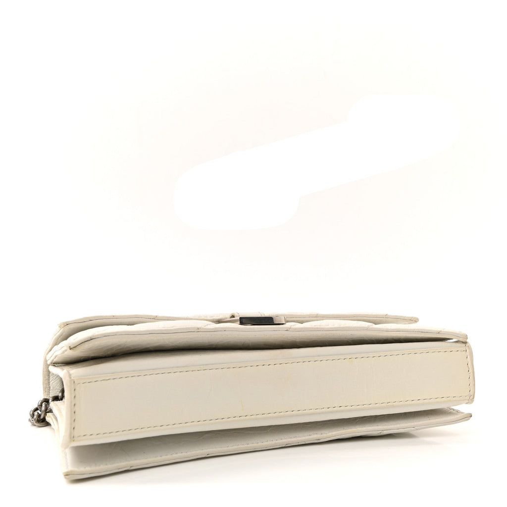 Balenciaga Crushed Calfskin Quilted XS Crush Chain Bag  Optic White