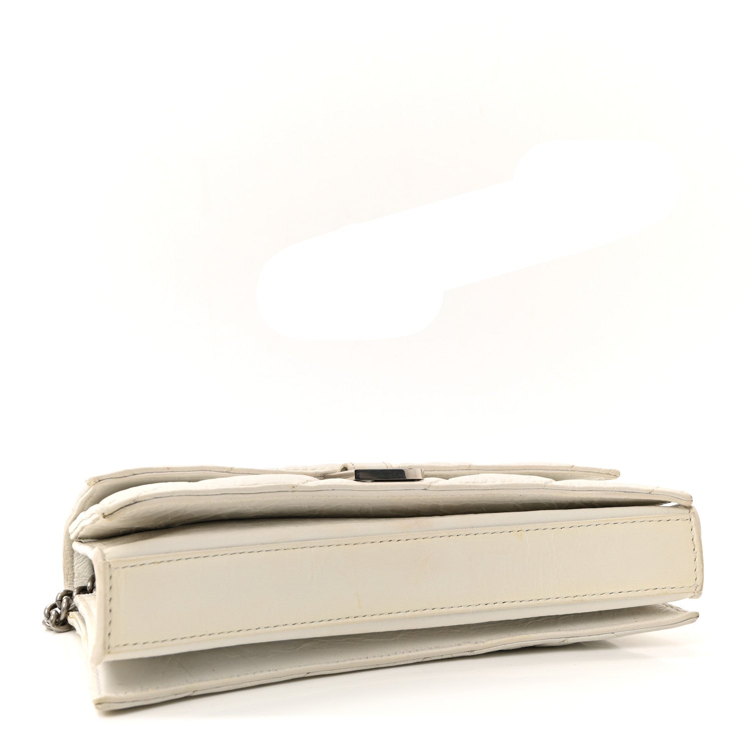 Balenciaga Crushed Calfskin Quilted XS Crush Chain Bag  Optic White