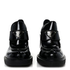 Prada Spazzolato Metal Triangle Logo 85mm Loafers 40 Black
