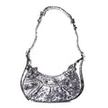Balenciaga Metallic Agneau Arena Leopard Le Cagole Shoulder Bag XS Dark Grey