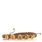 Fendi Fabric Braided Studded Bracelet Brown