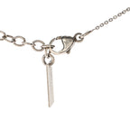 Saint Laurent Brass Triangle Pendant Long Necklace Oxidized Silver