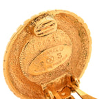 Chanel Pearl Round Clip On Earrings Gold