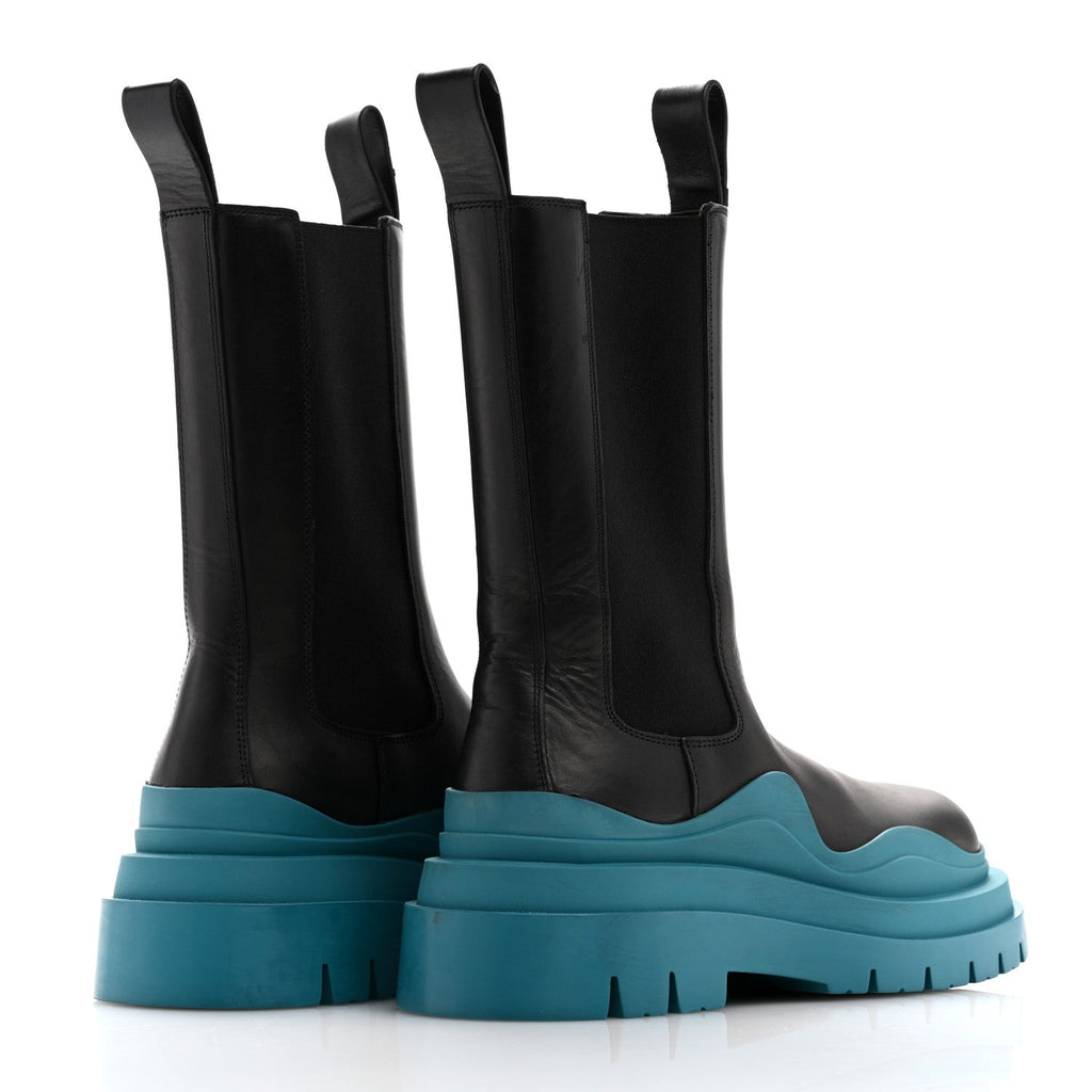 Bottega Veneta Calfskin Mens The Tire Chelsea Boots 37 Black Blaster
