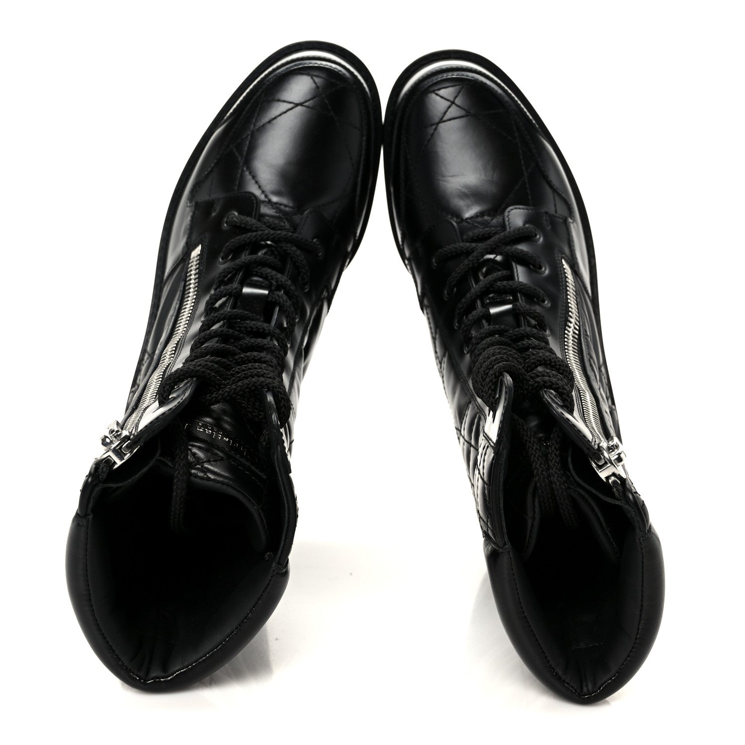 Christian Dior Calfskin Cannage D-Leader Ankle Boots 37.5 Black
